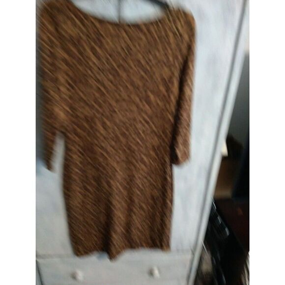 Lauren Ralph Lauren Leopard Print Sweater Dress Medium Boho Cottagecore Classic - Picture 5 of 8